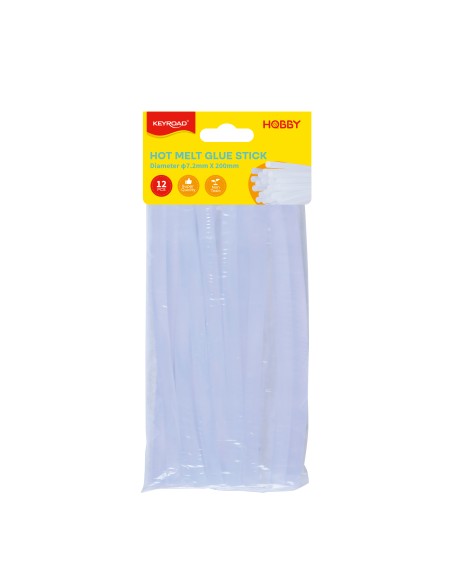 Hot melt glue stick, Diameter φ7.2mm X 200mm, 12pcs/polybag with header