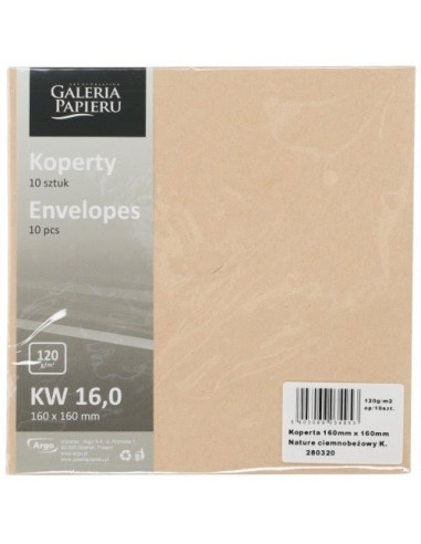Ümbrik 160x160 mm  Nature dark beige 120 g/m2 10 tk/pk D