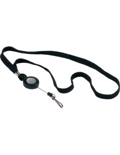 Kaardihoidja YO-YO deVENTE plastikust, karabiiniga, must koos musta paelaga