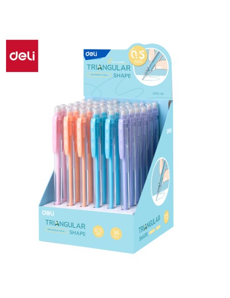 Mehaaniline harilik pliiats DELI Triangular 0.5mm assortii
