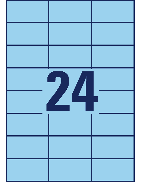Labels Zweckform 70x37mm A4/100sh blue