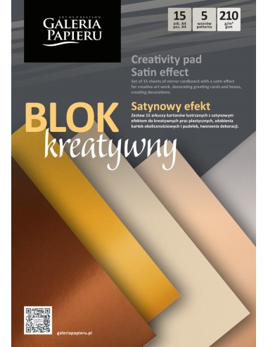 Dekoratiivne glitterkaardipaber A4 Seguvärvid Satin effect 15tk/pk 210g/m2