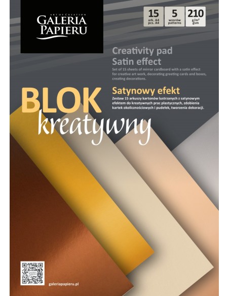 Dekoratiivne glitterkaardipaber A4 Seguvärvid Satin effect 15tk/pk 210g/m2