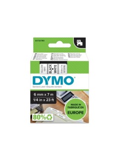 DYMO D1 Labels, Black Print on White, 6mm x 7m, Self-Adhesive Labels for LabelManager Label Printers, Authentic