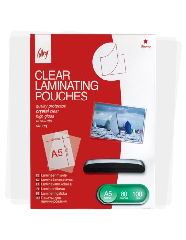 Lamineerimiskile College Antistatic A5 (154x216mm) 80mic/100L läbipaistev