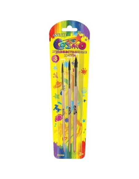 Pintslite komplekt deVENTE 3tk/pk (ümar poni nr 2,4,7) blistris