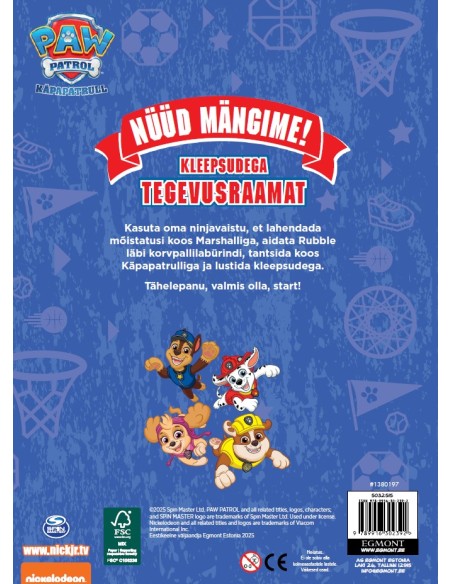 Paw Patrol. Nüüd mängime. Kleepsudega tegevusraamat