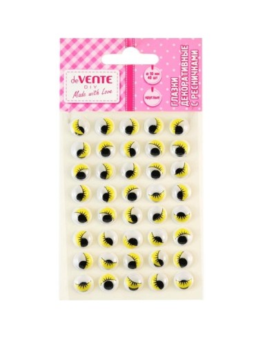 Silmad deVENTE 40tk ümarad 10mm kollased