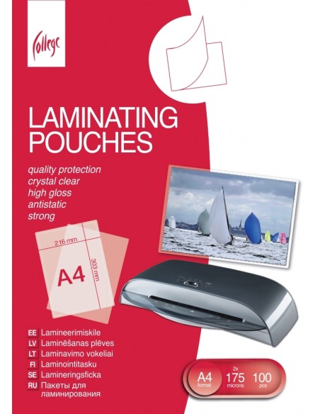 Anti-static Laminating Film A4 (216x303mm ) 175mic/100sheets