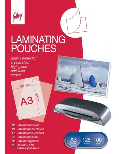 Lamineerimiskile College Antistatic A3 (303x426mm) 125mic/100L läbipaistev
