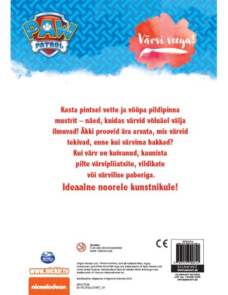 Paw Patrol. Värvi veega!