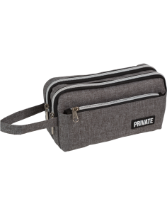 Pencil Case deVENTE "Private", Rectangular, 22.5x11x9 cm, Grey