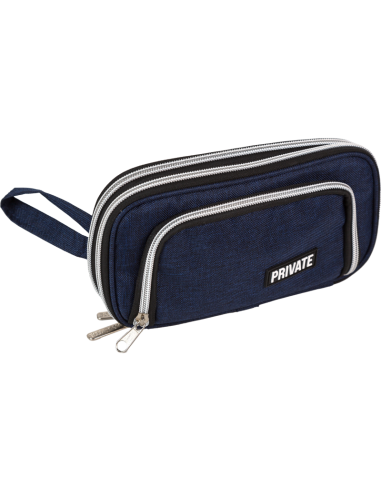 Expanding Pencil Case deVENTE "Private", Oval, 22x11.5x5(9) cm, Dark Blue