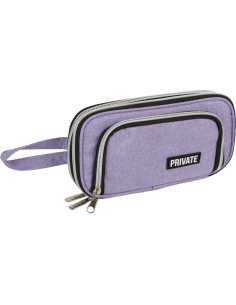 Expanding Pencil Case deVENTE "Private", Oval, 22x11.5x5(9) cm, Purple