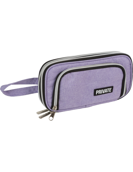 Expanding Pencil Case deVENTE "Private", Oval, 22x11.5x5(9) cm, Purple