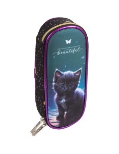 Pencil Case deVENTE "Beautiful Cat", Oval, 21x8x5 cm