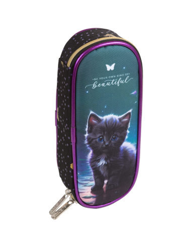 Pencil Case deVENTE "Beautiful Cat", Oval, 21x8x5 cm