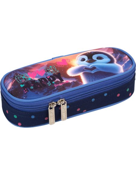 Pencil Case deVENTE "Happy Penguin", Oval, 21x8x5 cm