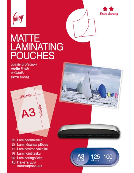 Lamineerimiskile College A3 (303x426mm) 125mic/100L, matt
