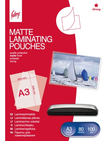 Lamineerimiskile College A3 (303x426mm) 80mic/100L, matt