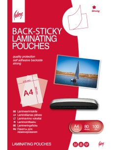 Lamineerimiskile College A4 (216x303mm) 80mic/100L, iseliimuva seljaga