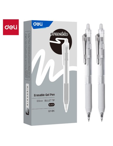 Erasable Gel Pen DELI Bullet tip: 0.5mm, Black ink