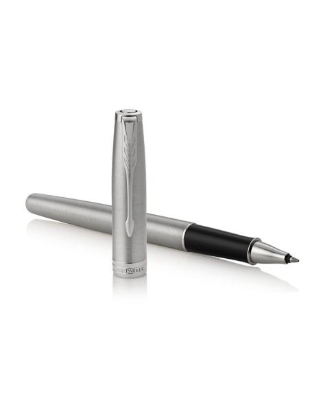 PARKER Sonnet Rollerball Pen, Stainless Steel with Palladium Trim, Fine Point Black Ink (1931511)