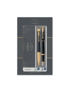 Duoset : Urban  Black Matte  Gt Fountain  Pen + Ball Pen