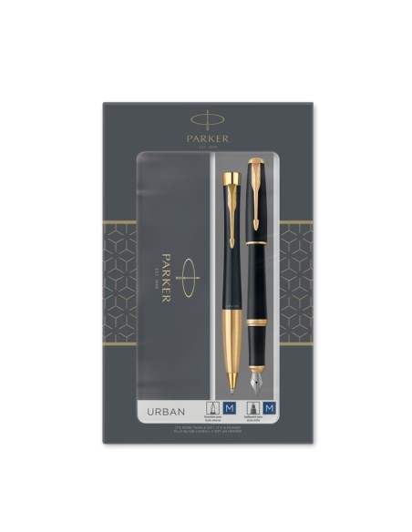 Duoset : Urban  Black Matte  Gt Fountain  Pen + Ball Pen