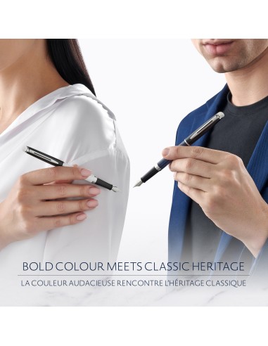Hémisphère Colour-Block Black-Blue  Fountain  Pen  -  F