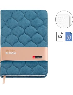 NOTEBOOK A5 DOTTED VELVET BLUE BR.BLOOM 2