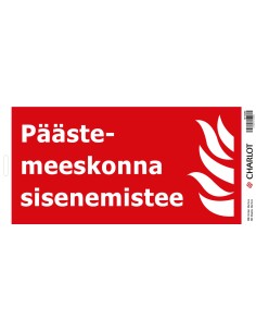Kleebis Charlot Päästemeeskonna sisenemistee 30x15cm, punane