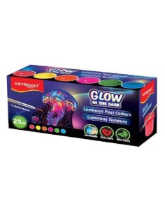 KEYROAD Luminious collection 25ml  x 6pcs luminious post paint colurs(temperas)/box with free brush