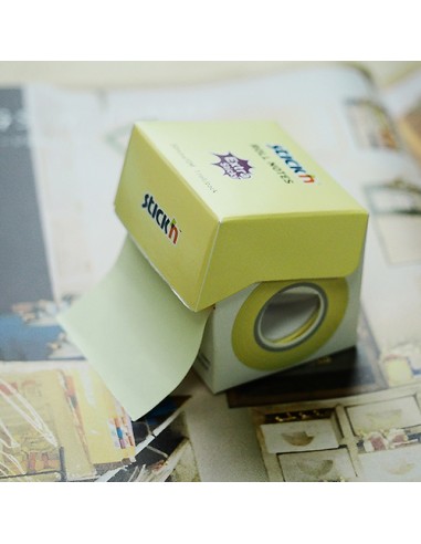 Roll notes, 50mmx10m, 25mm Core w dispenser, Pastel yellow