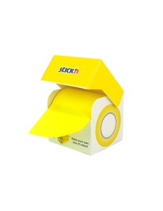 Roll notes, 50mmx10m, 25mm Core w dispenser, Neon yellow