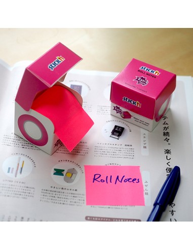 Roll notes, 50mmx10m, 25mm Core w dispenser, Neon magenta