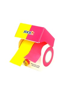 Roll notes,25mmx10m, 25mm Core, Neon yellow & magenta