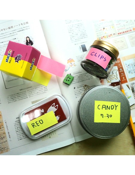 Roll notes,25mmx10m, 25mm Core, Neon yellow & magenta