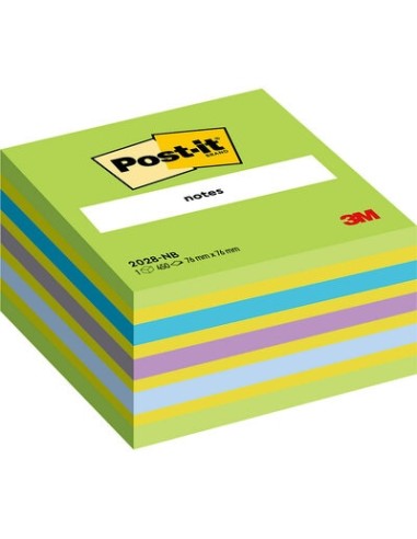 Sticky cube 3M Post-it 2028 Neon green&blue 76x76mm