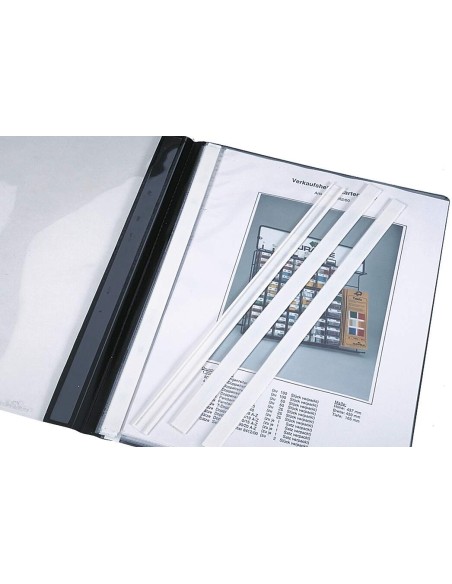 Cover Bar for Project File, plastic, white 50pcs/pack