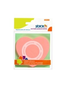 Sticky note Stick´N 21545 Pattern adhesive 70x70mm heart yellow
