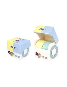 Roll notes,25mmx10m, 25mm Core,Pastel yellow & blue 2