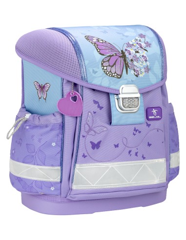 Schoolbag Belmil 403-13/AG Purple Blue Butterfly Ergonomic