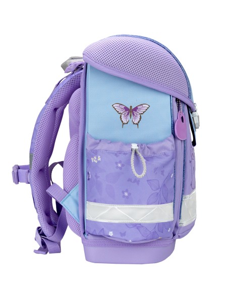 Schoolbag Belmil 403-13/AG Purple Blue Butterfly Ergonomic