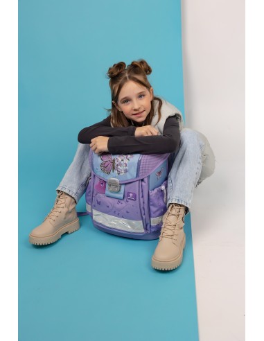 Schoolbag Belmil 403-13/AG Purple Blue Butterfly Ergonomic