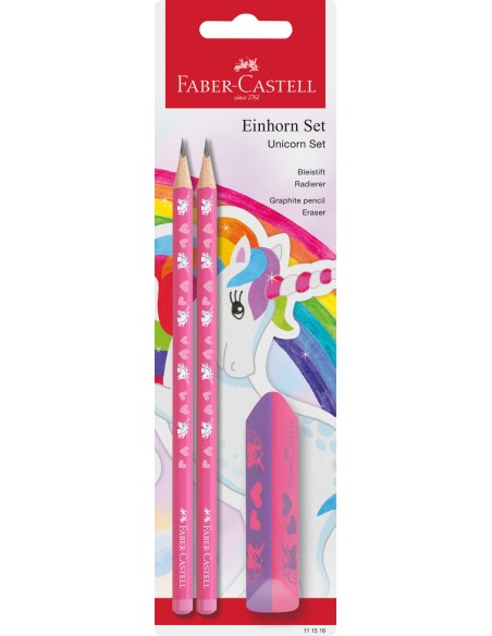 Harilik pliiats Faber-Castell Unikorn 2tk + kustukumm
