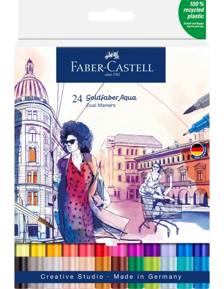Akvarellimarker Faber-Castell Gofa Aqua 24-värvi