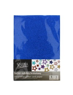 Dekoratiivne glitterkaardipaber A4 blue 5tk/pk 210g/m2