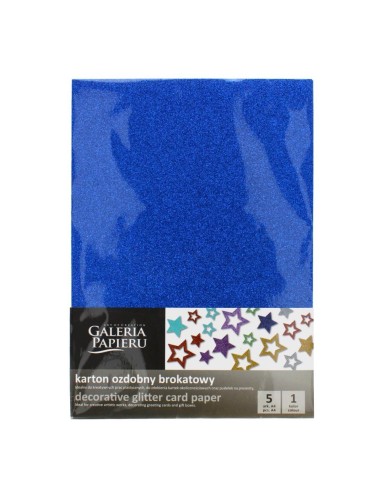 Decorative glitter card paper A4 blue 5pcs/pack 210g/m2