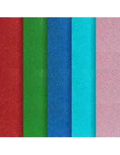 Dekoratiivne glitterkaardipaber A3 mix värvid 5tk/pk 210g/m2 2